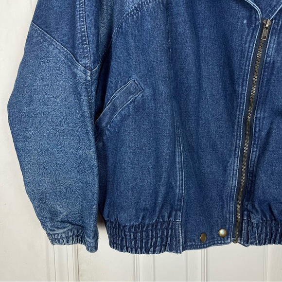 Vintage Lavon 80’s Geometric Patchwork Denim Jean Jacket Retro - Picture 3 of 5